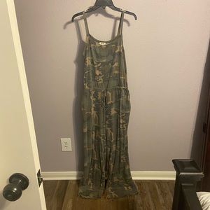 Camo women’s jumpsuit. Very soft material. Worn once, size M
